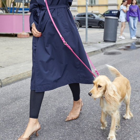 Laisse réglable 3x Butter Leather pour chien - Flamingo