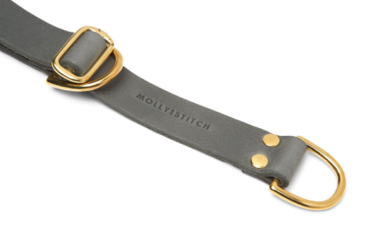 Collier Butter Leather pour chien Retriever - Gris intemporel
