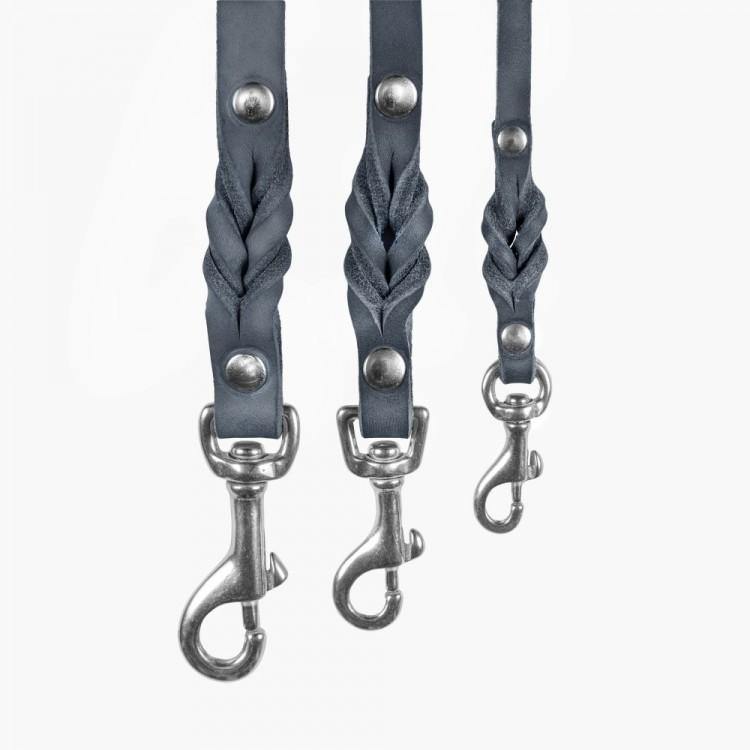 Butter Leather City Dog Leash - Timeless Grey