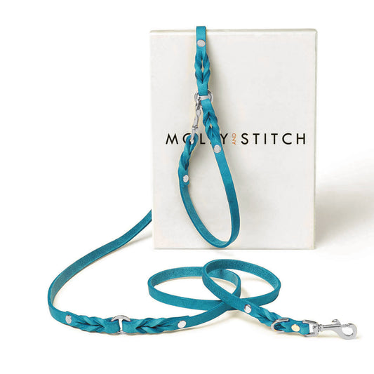 Laisse réglable 3 fois Butter Leather – Bleu Fidji