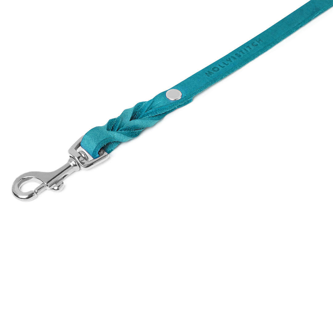Butter Leather City Dog Leash - Fiji Blue