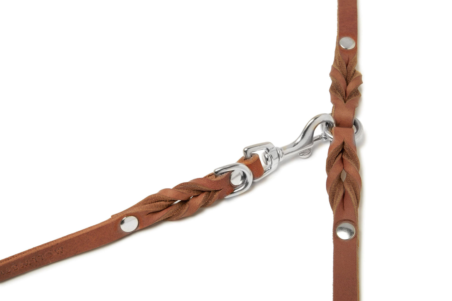 Butter Leather 3x Adjustable Dog Leash - Sahara Cognac