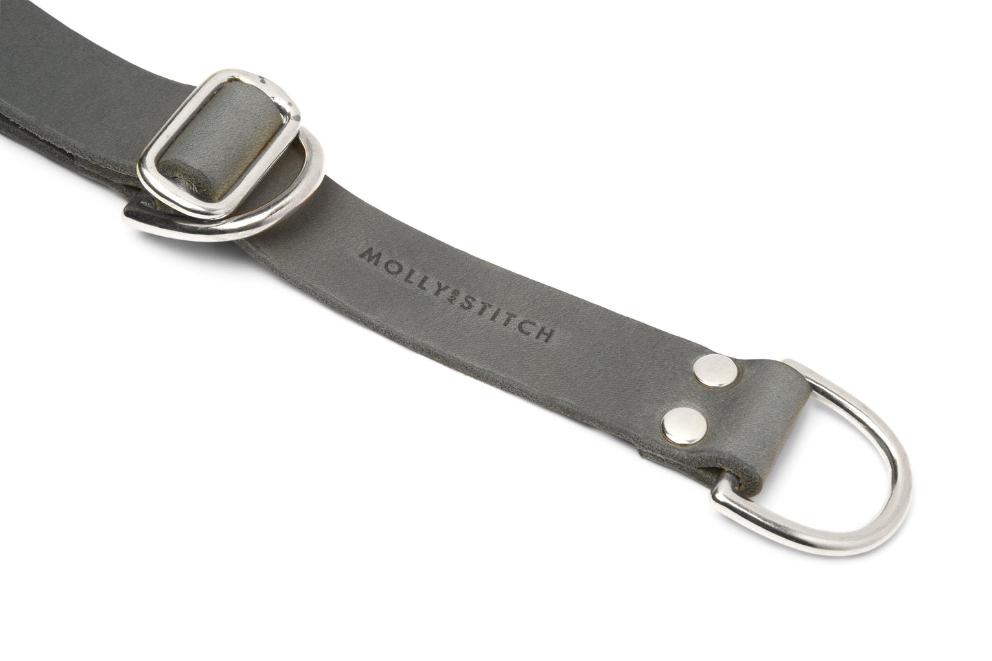 Butter Leather Retriever Dog Collar - Timeless Grey