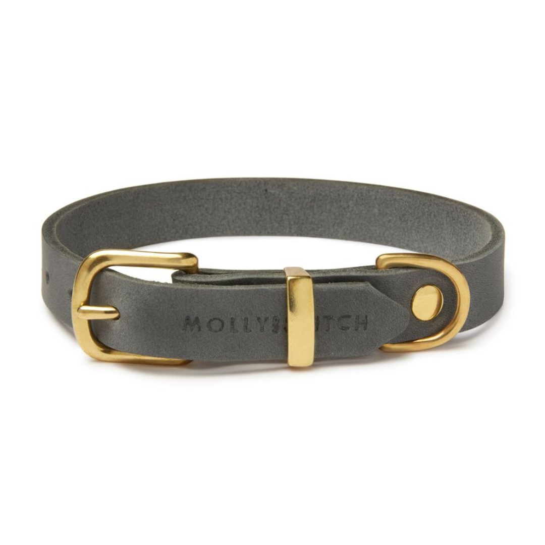 Butter Leather Dog Collar - Timeless Grey