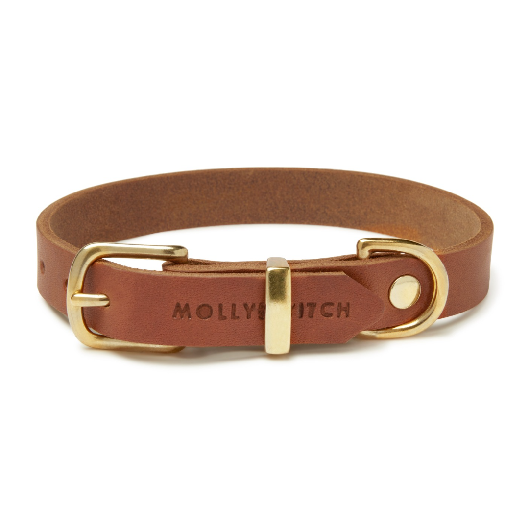 Butter Leather Dog Collar - Sahara Cognac