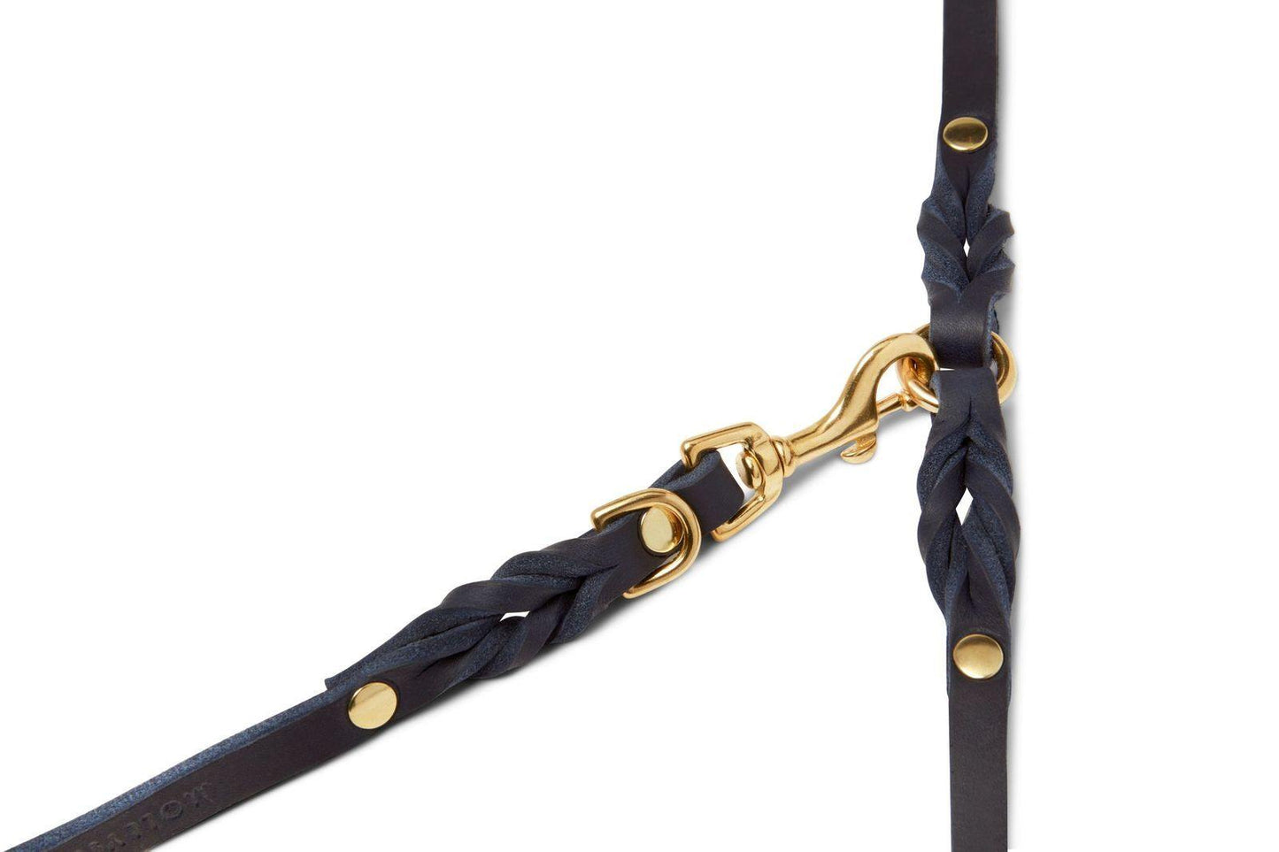 Butter Leather 3x Adjustable Dog Leash - Navy Blue