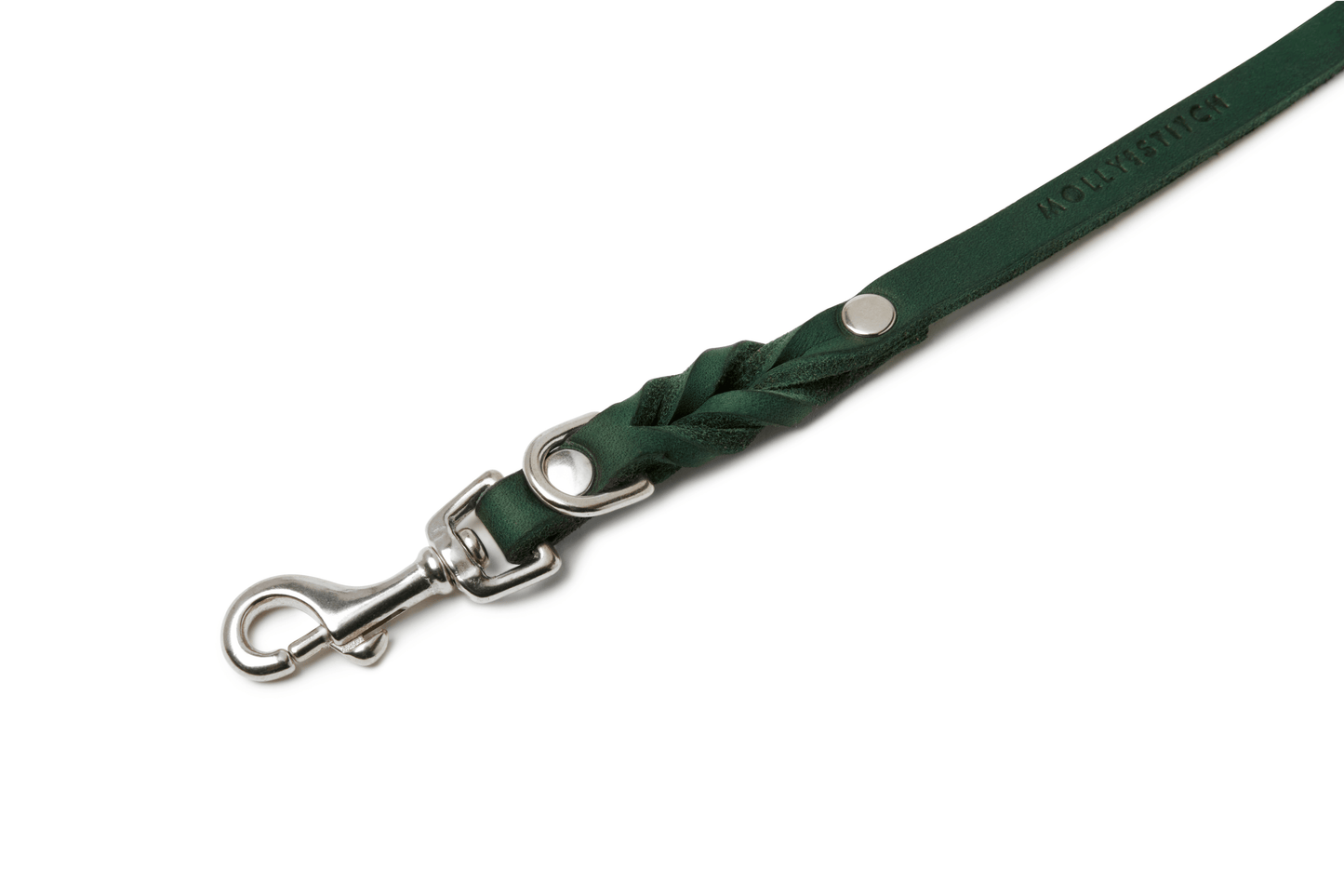 Butter Leather 3x Adjustable Dog Leash - Forest Green
