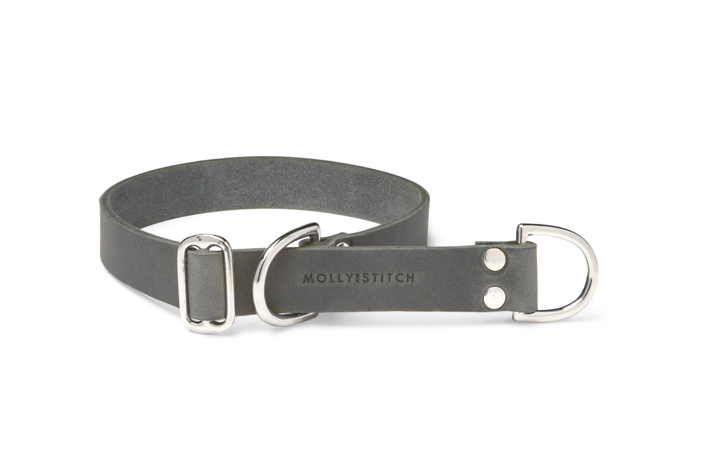 Butter Leather Retriever Dog Collar - Timeless Grey
