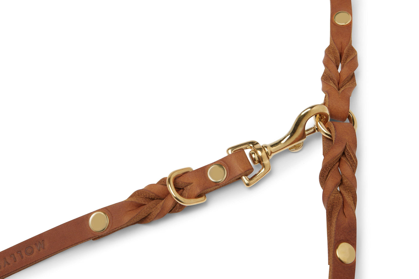 Butter Leather 3x Adjustable Dog Leash - Sahara Cognac