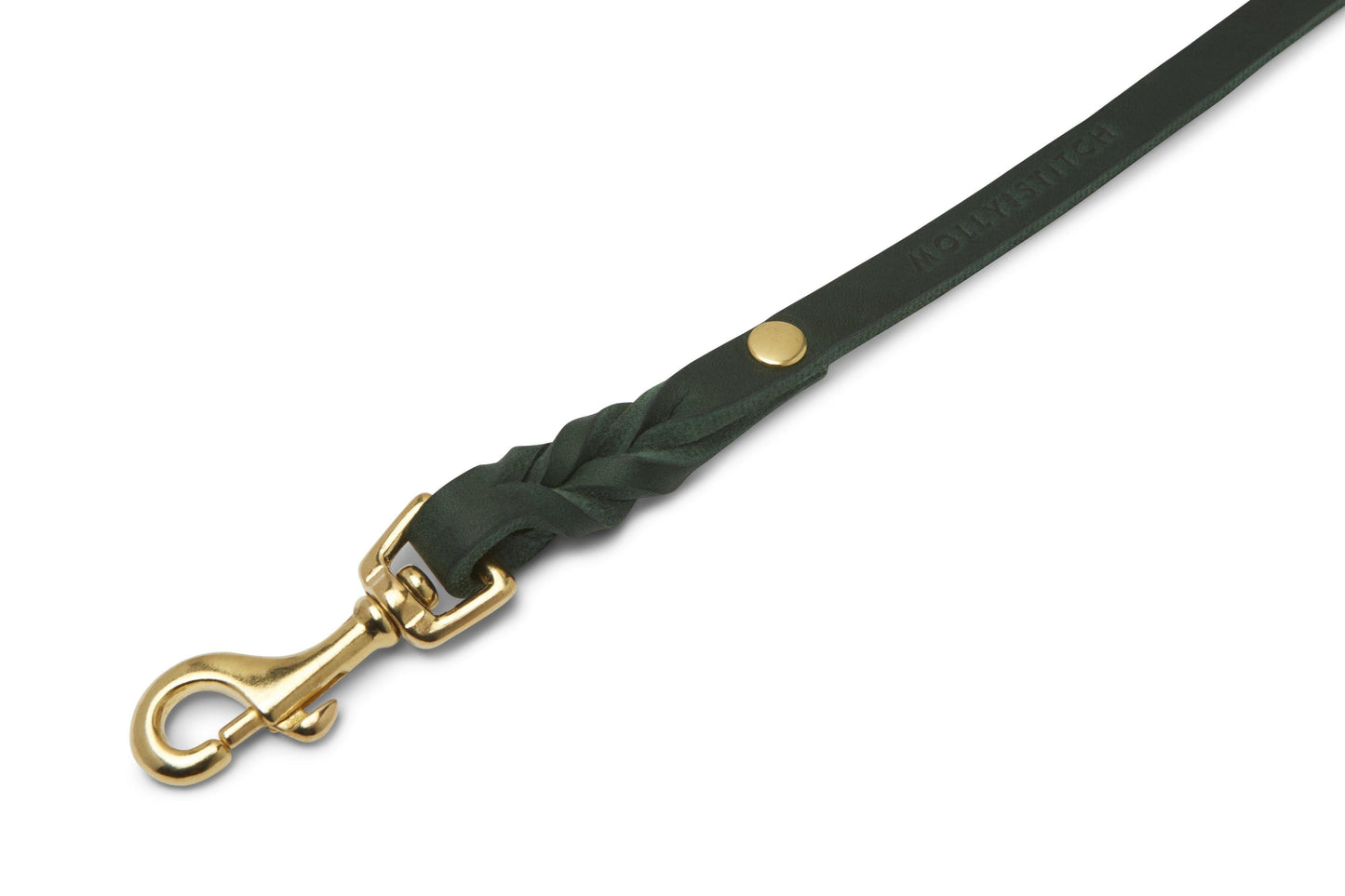 Butter Leather City Dog Leash - Forest Green