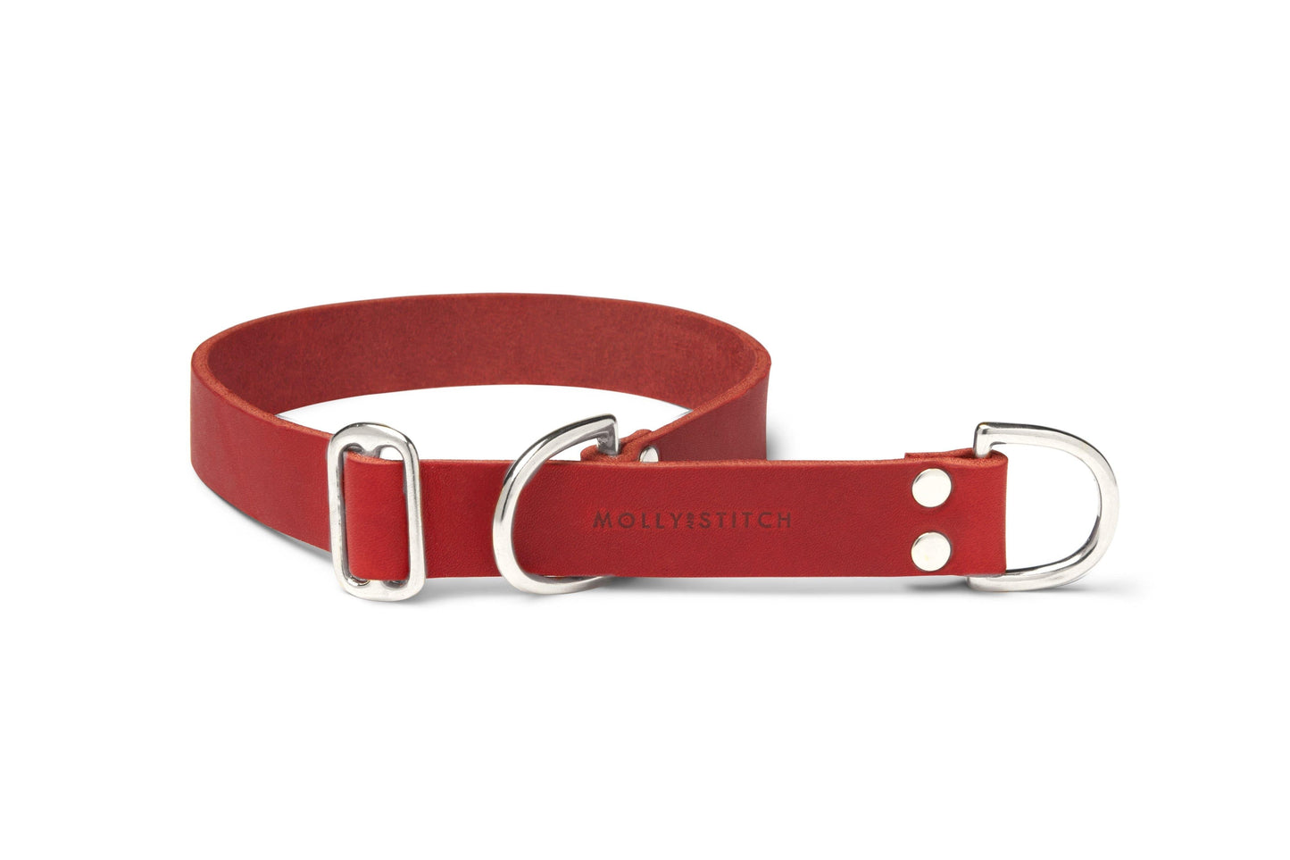 Butter Leather Retriever Dog Collar - Chili Red