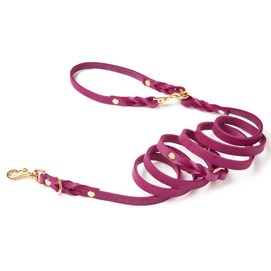 Laisse réglable 3x Butter Leather pour chien - Flamingo