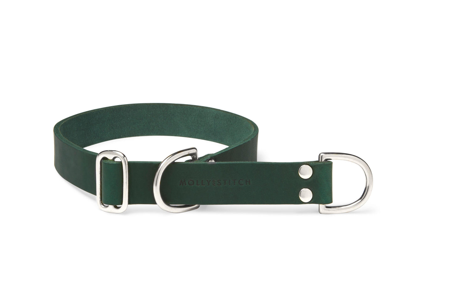 Butter Leather Retriever Dog Collar - Forest Green