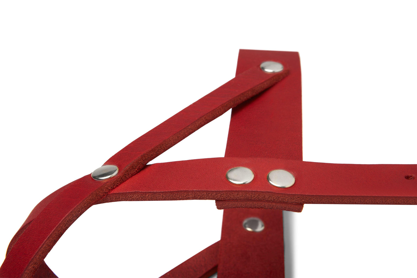 Butter Leather Dog Harness - Chili Red