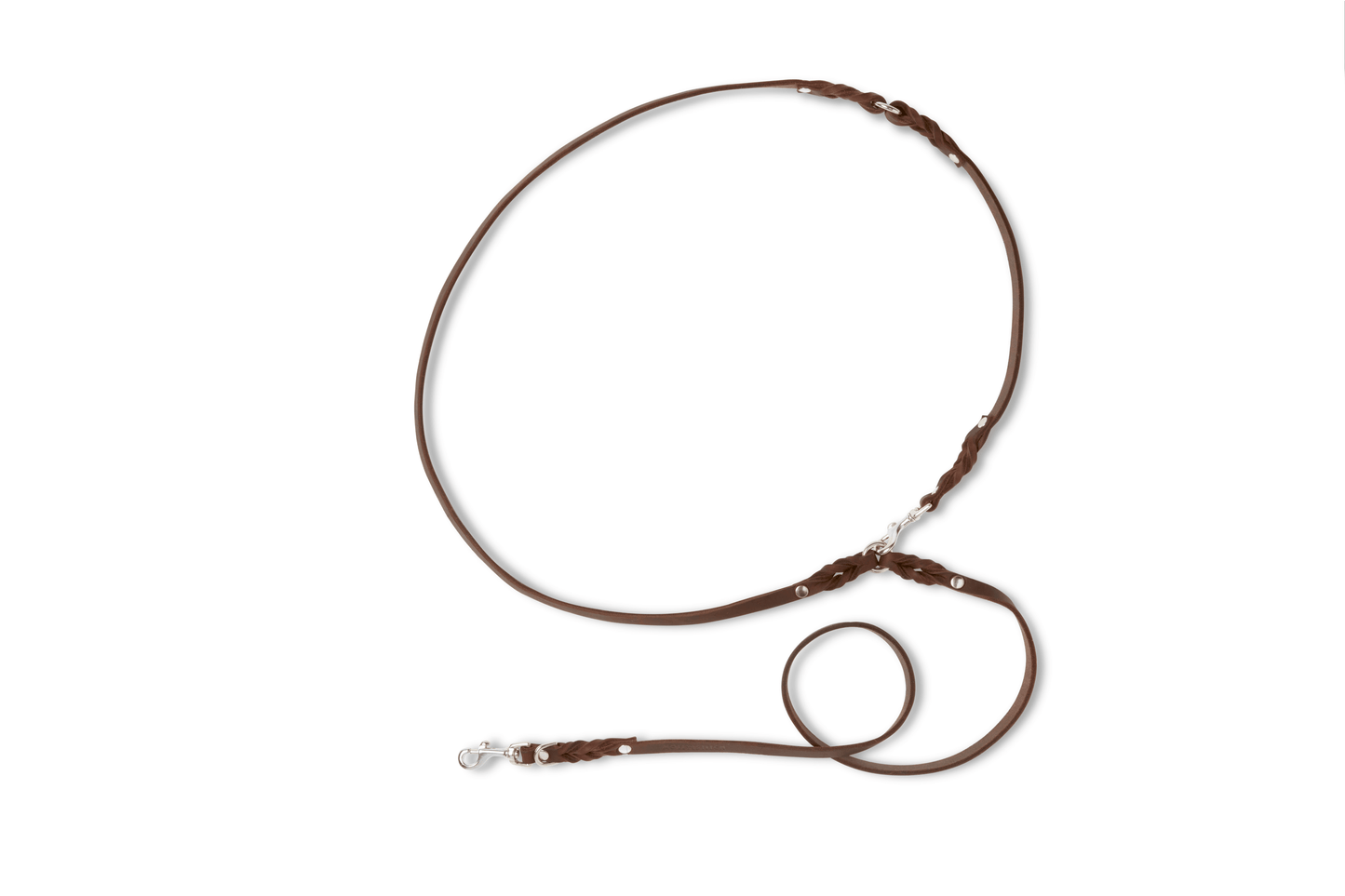 Butter Leather 3x Adjustable Dog Leash - Classic Brown