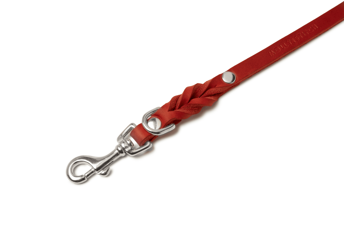 Butter Leather 3x Adjustable Dog Leash - Chili Red