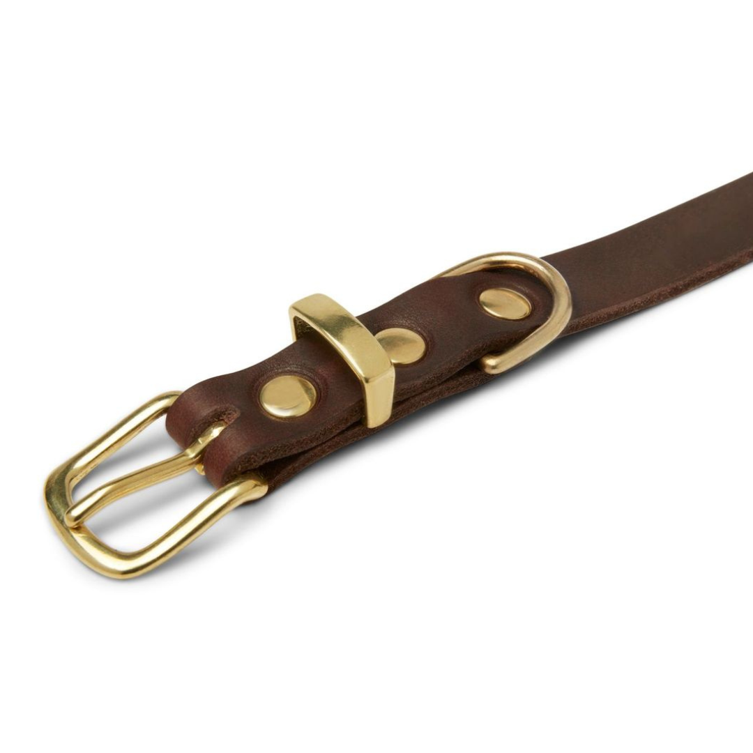 Butter Leather Dog Collar - Classic Brown