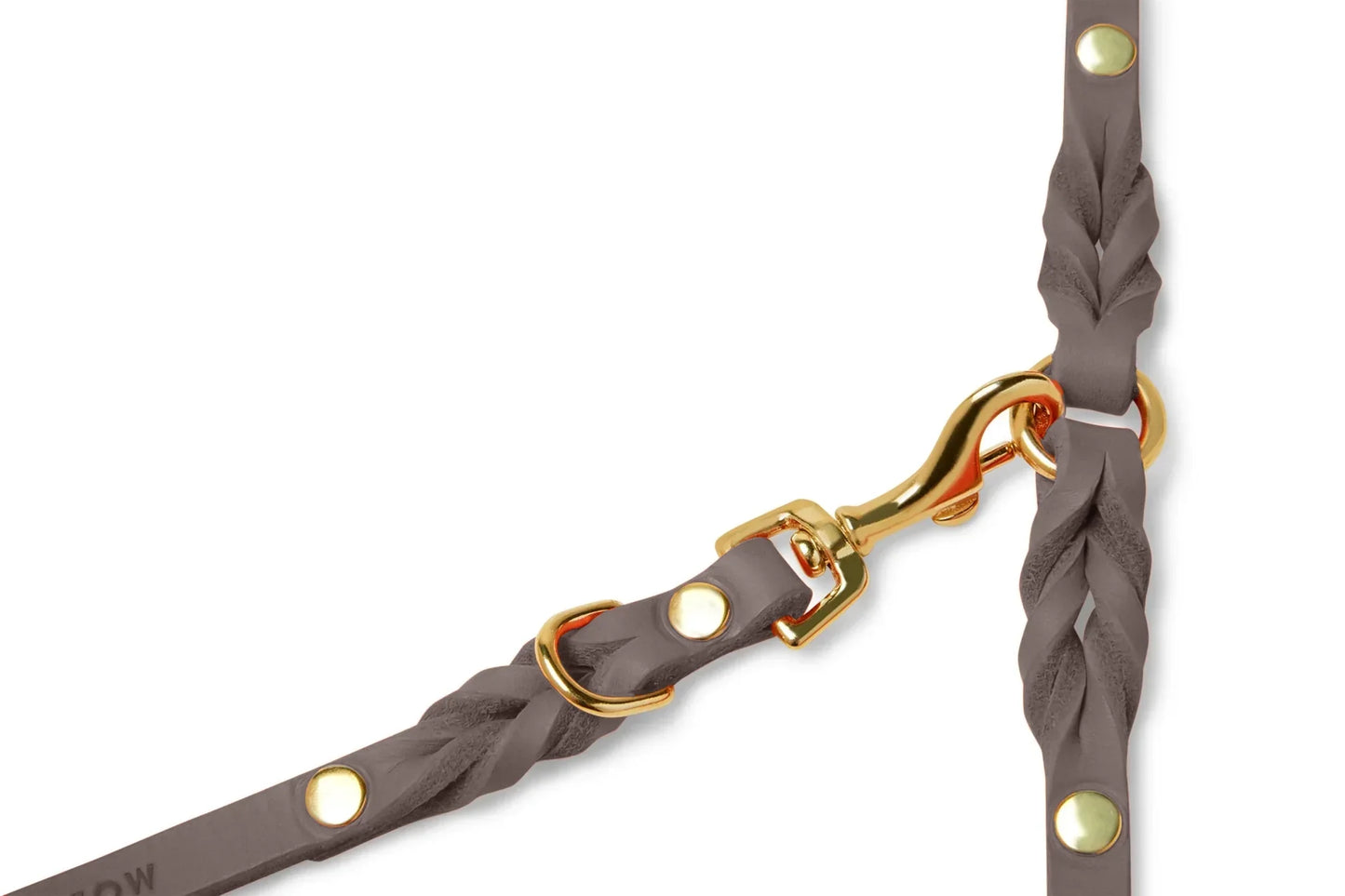 Butter Leather 3x Adjustable Dog Leash - Taupe