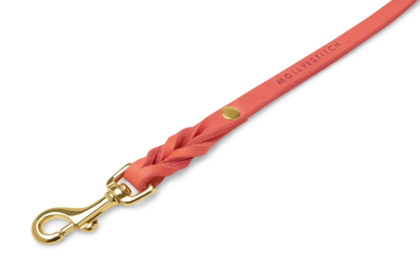 Butter Leather 3x Adjustable Dog Leash - Coral Pink