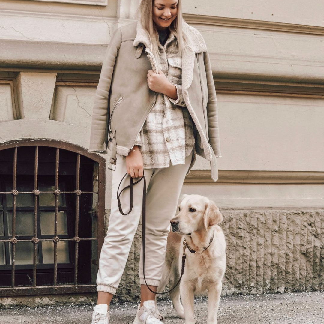 Butter Leather City Dog Leash - Classic Brown