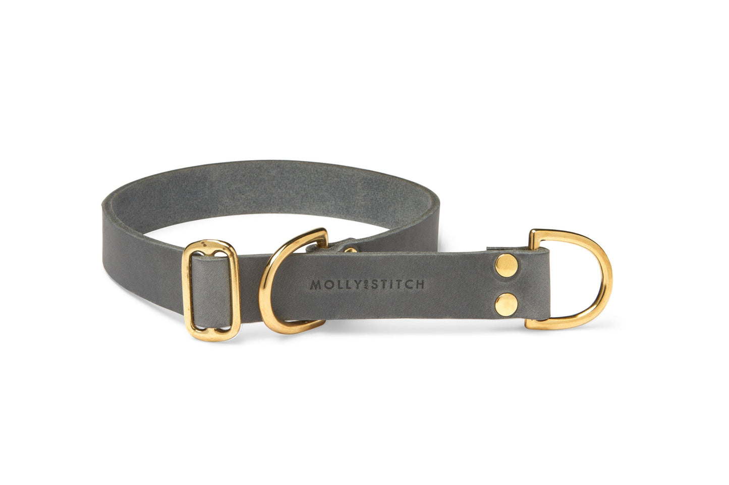 Butter Leather Retriever Dog Collar - Timeless Grey