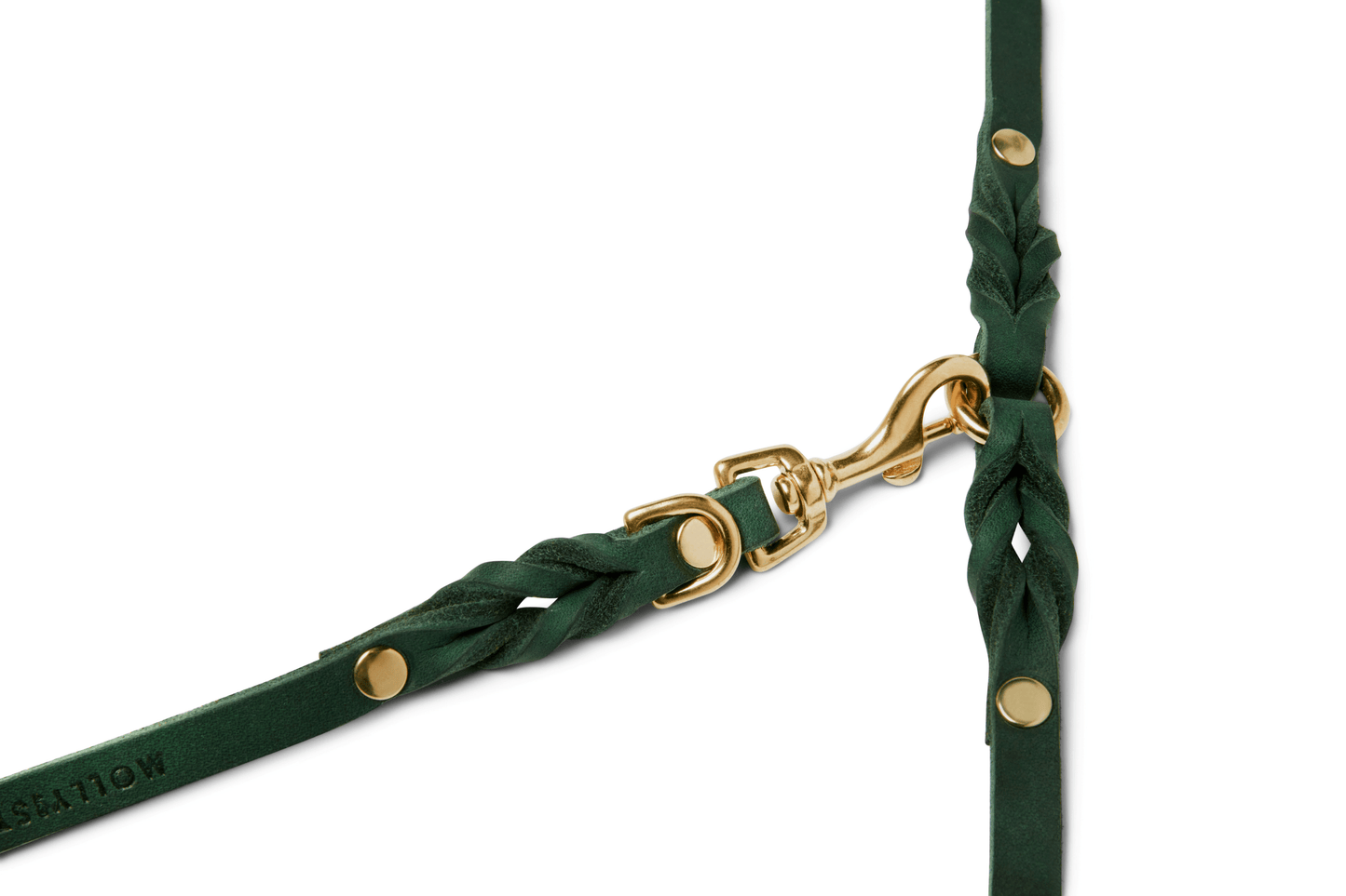 Butter Leather 3x Adjustable Dog Leash - Forest Green
