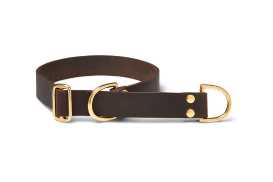 Butter Leather Retriever Dog Collar - Classic Brown