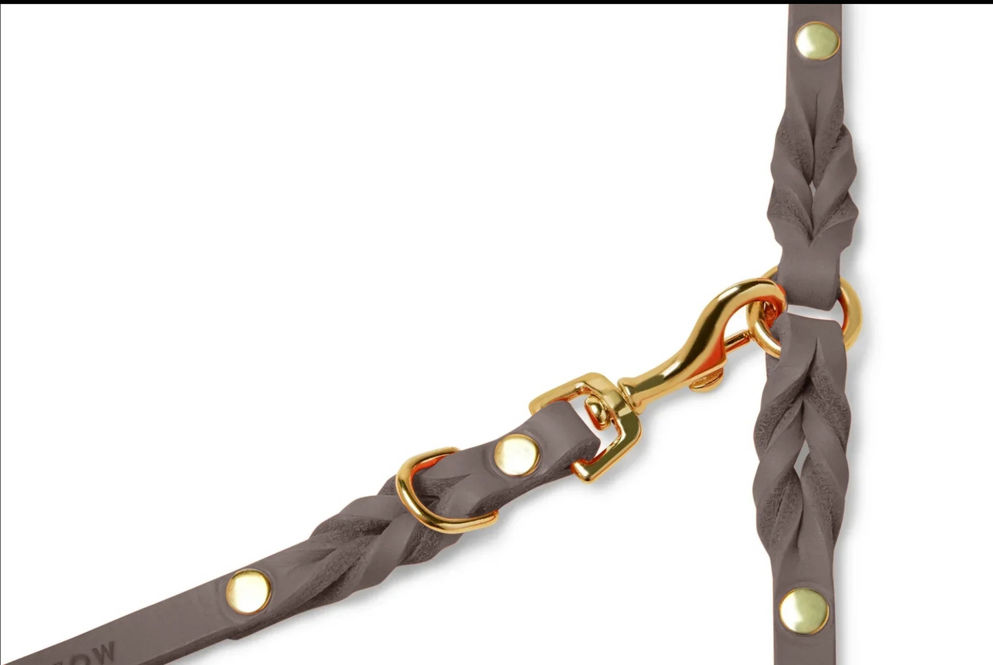 Butter Leather 3x Adjustable Dog Leash - Taupe