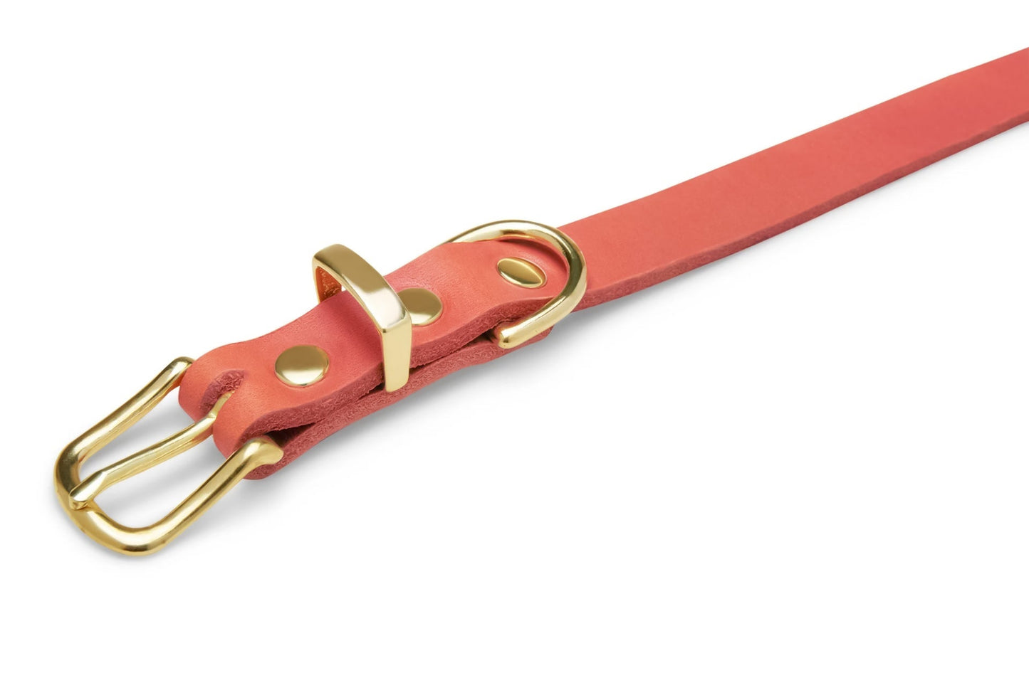 Butter Leather Dog Collar - Coral Pink
