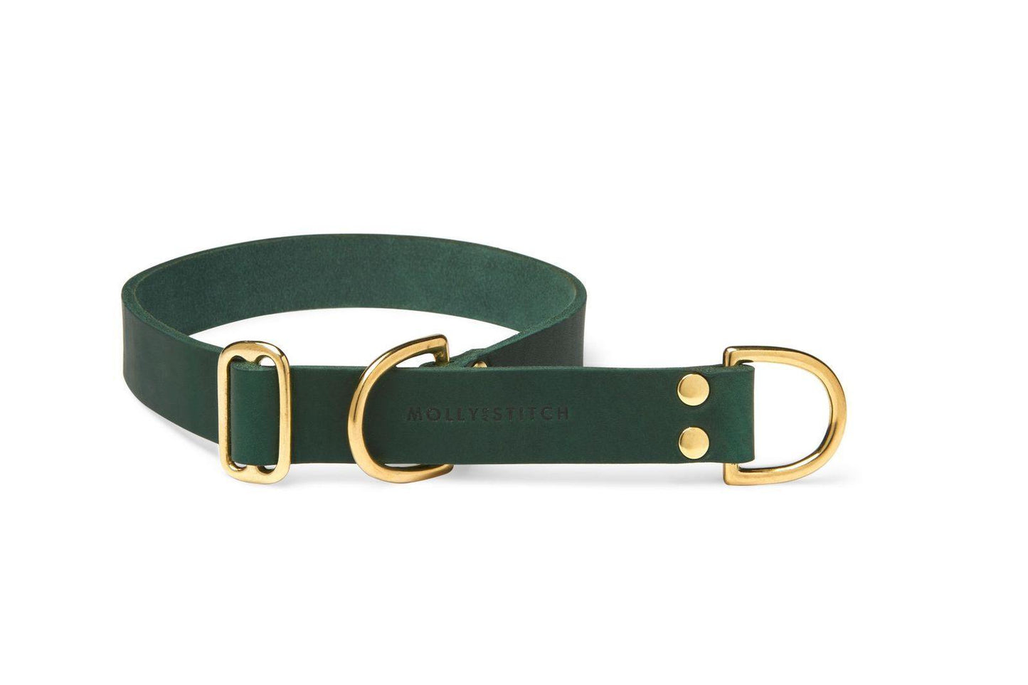 Butter Leather Retriever Dog Collar - Forest Green
