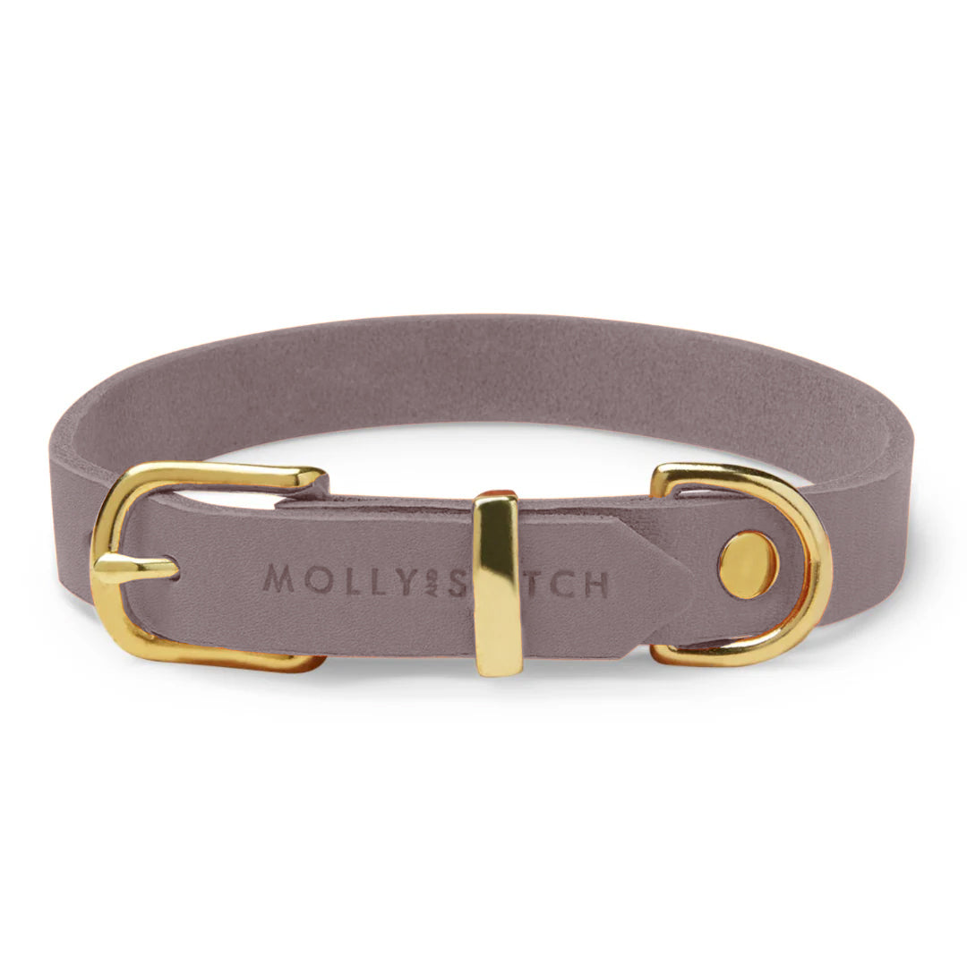 Butter Leather Dog Collar - Taupe