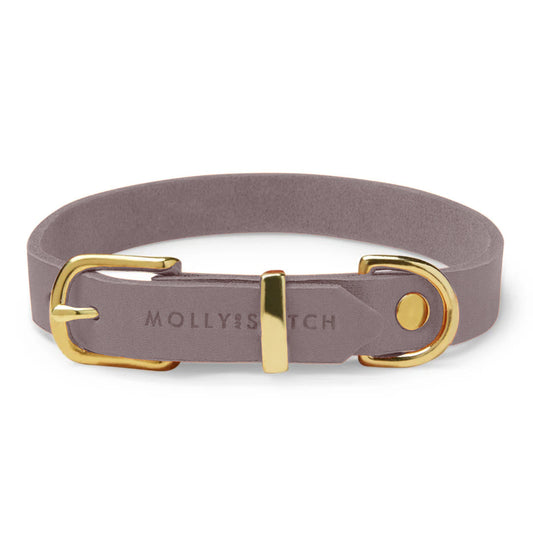 Butter Leather Dog Collar - Taupe