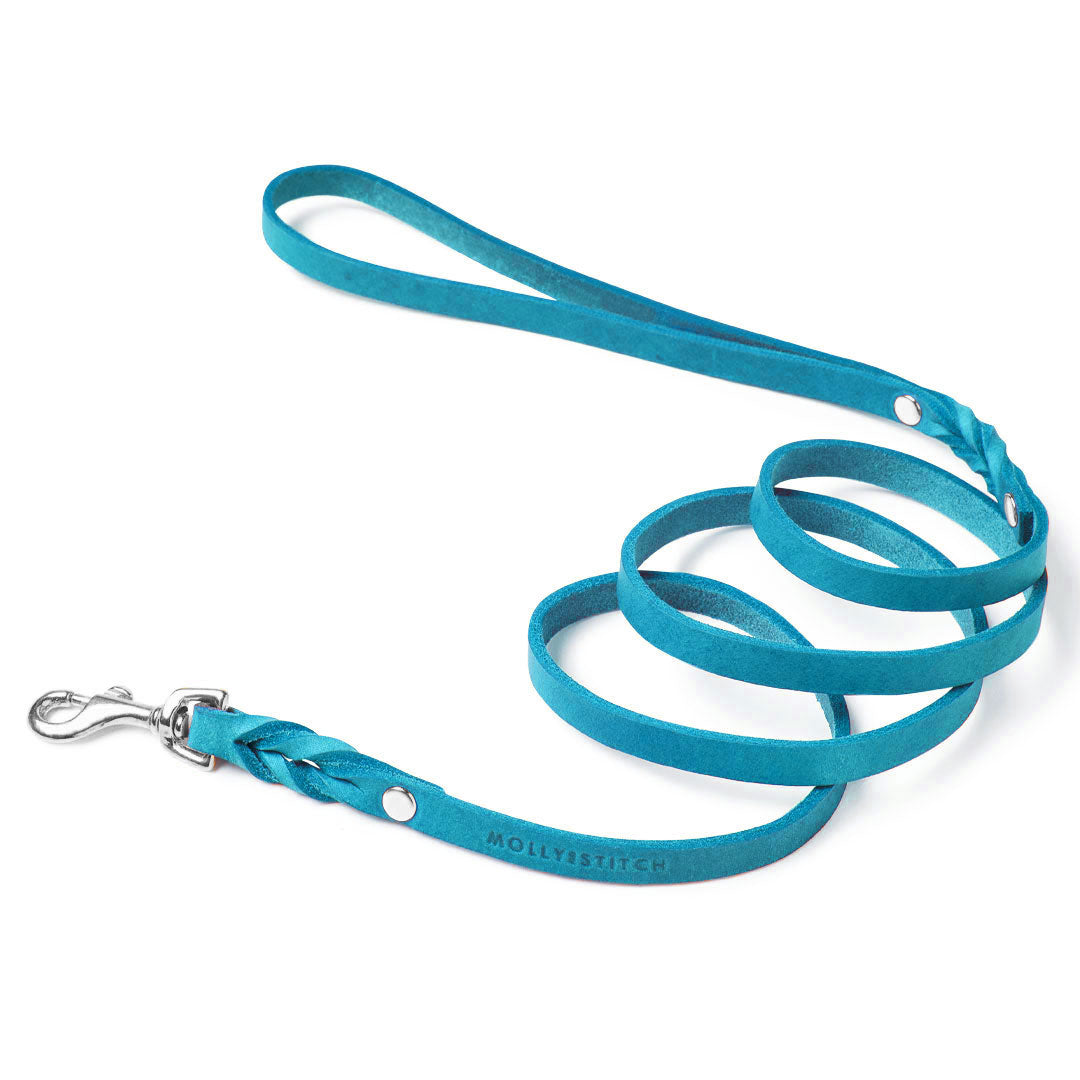 Butter Leather City Dog Leash - Fiji Blue