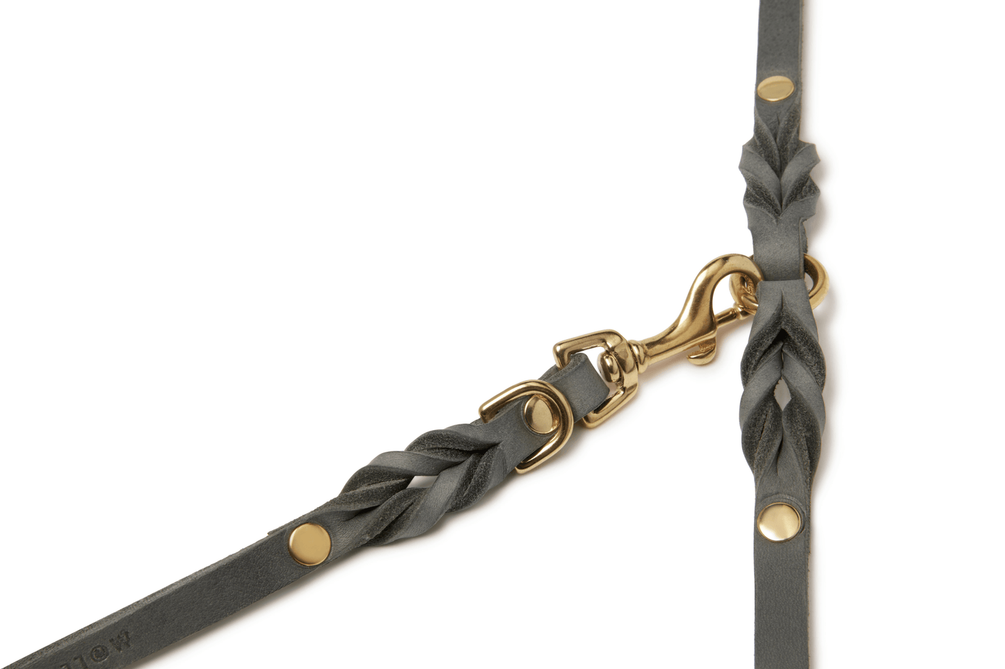 Butter Leather 3x Adjustable Dog Leash - Timeless Grey