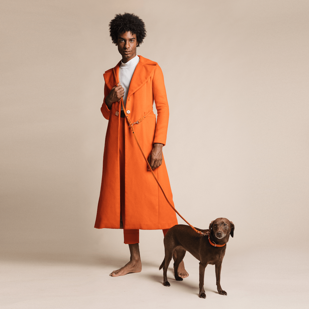 Butter Leather Dog Collar - Mango