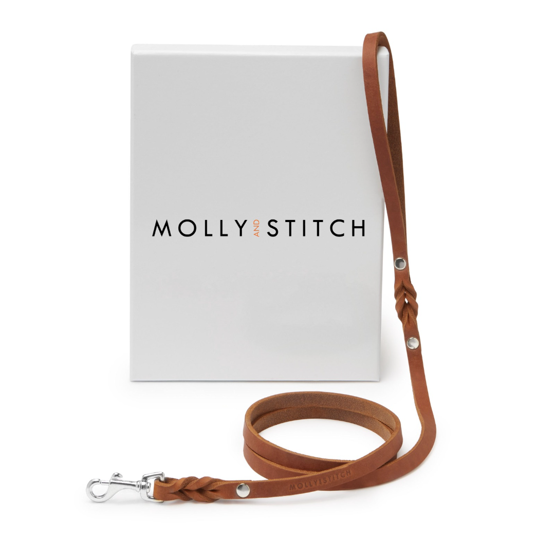 Butter Leather City Dog Leash - Sahara Cognac