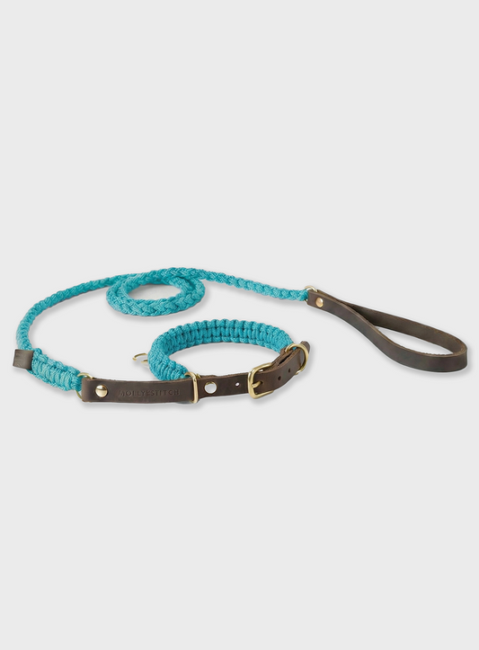 Touch of Leather Retriever Dog Leash - Santorini (Limited Edition)