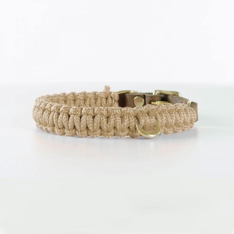 Touch of Leather Dog Collar - Beige