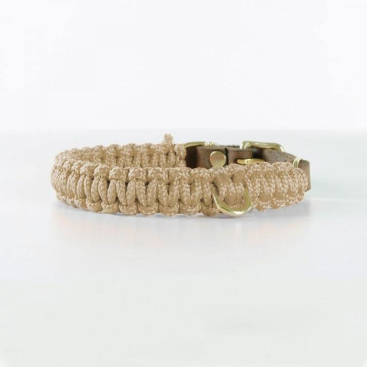 Touch of Leather Dog Collar - Beige