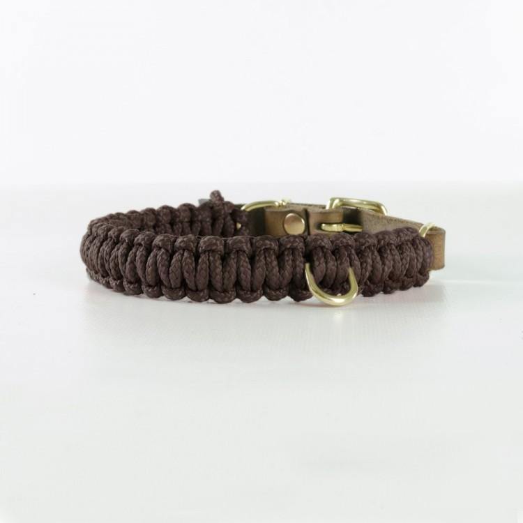 Touch of Leather Dog Collar - Chocolate