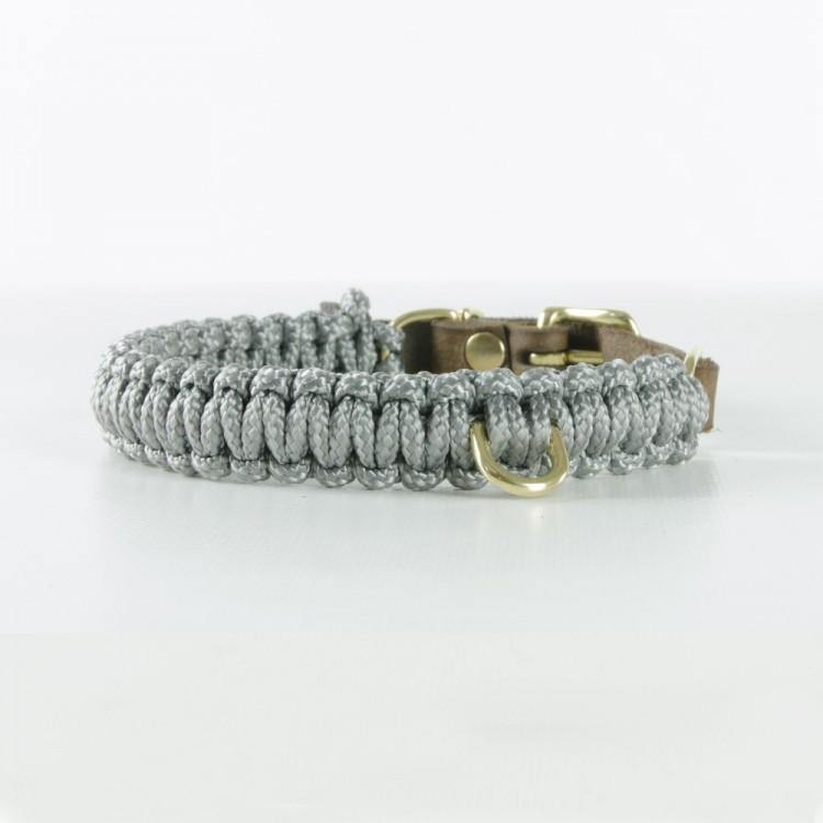 Touch of Leather Dog Collar - Grey