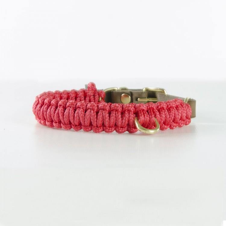Touch of Leather Dog Collar - Lipstick