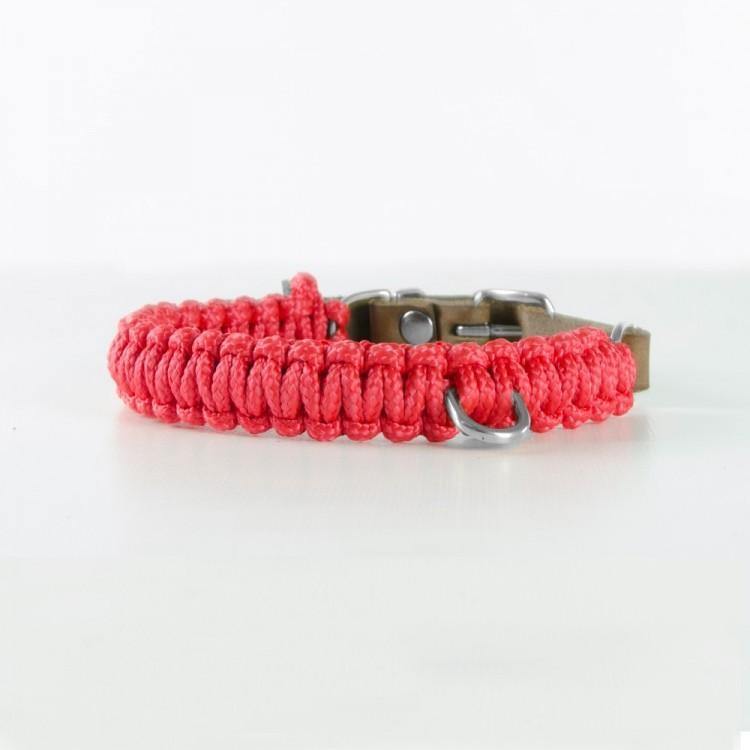 Touch of Leather Dog Collar - Lipstick