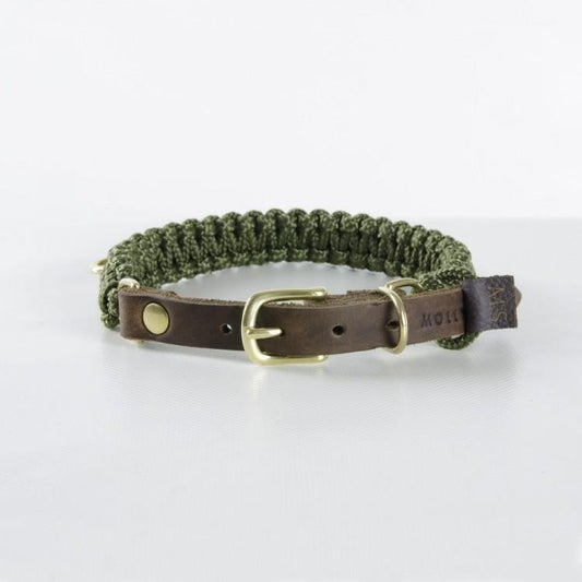 Touch of Leather Dog Collar - Military