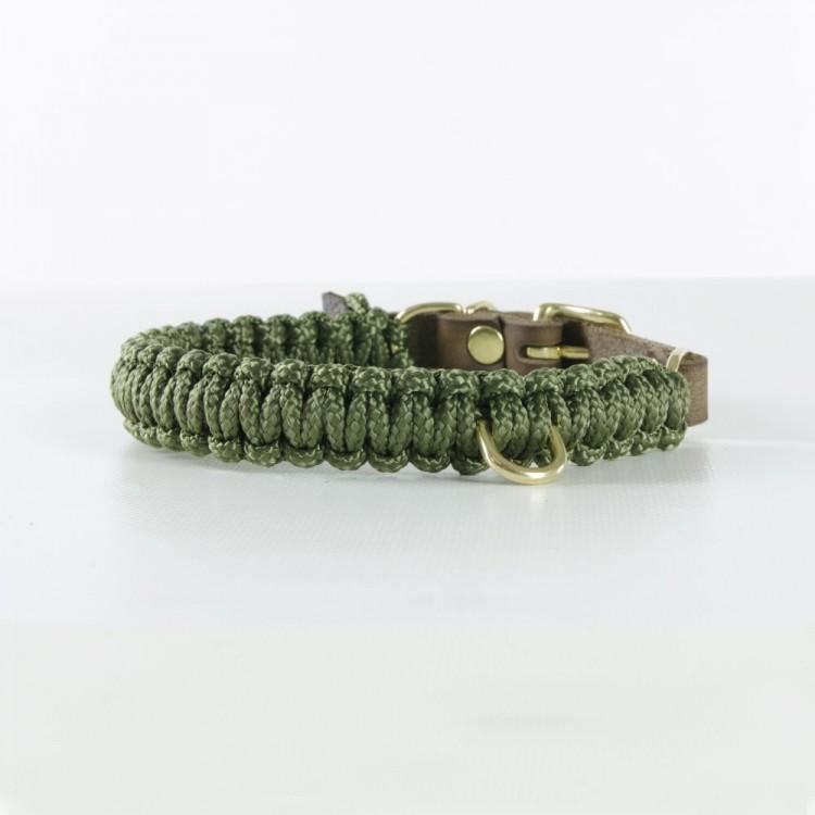 Touch of Leather Dog Collar - Military