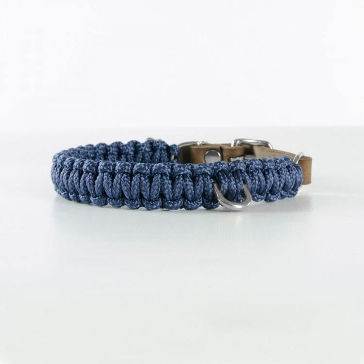 Touch of Leather Dog Collar - Navy