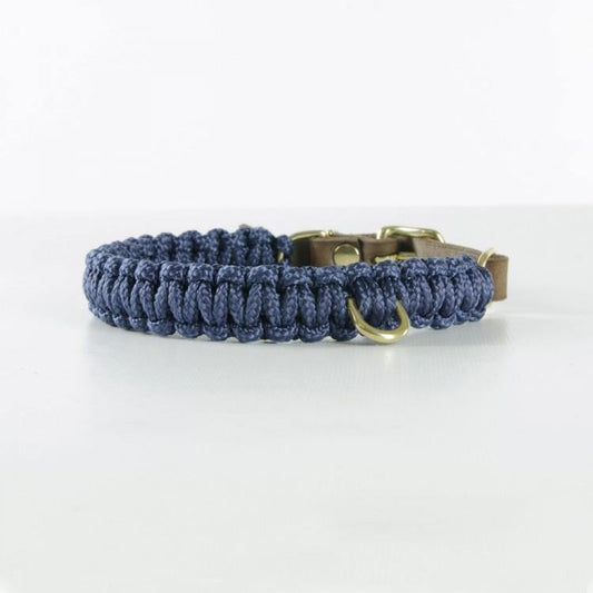 Touch of Leather Dog Collar - Navy