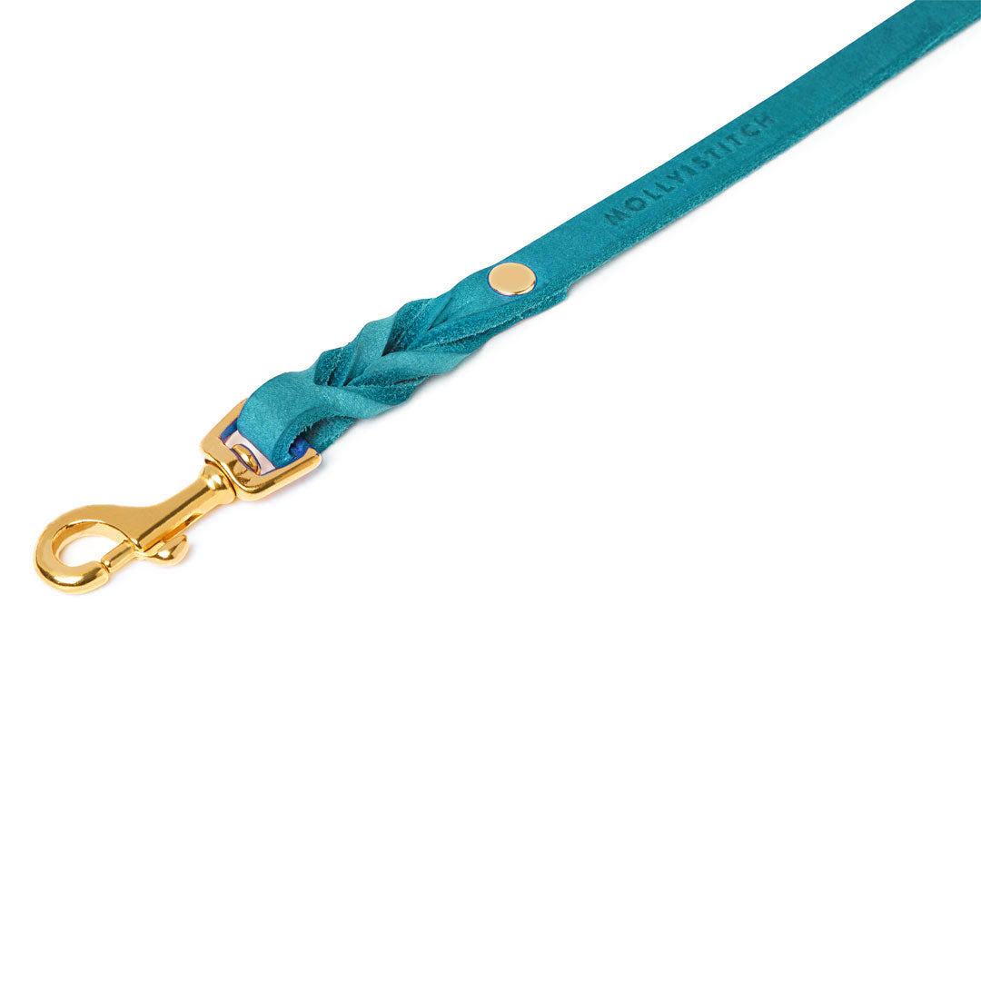 Butter Leather City Dog Leash - Fiji Blue